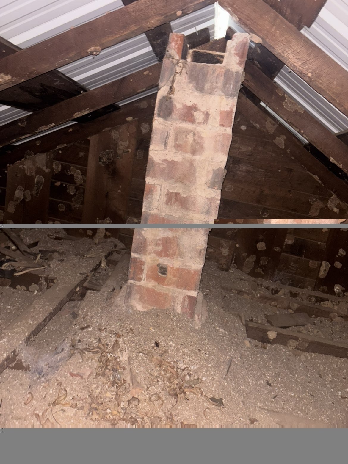 Surviving kitchen chimney brickwork