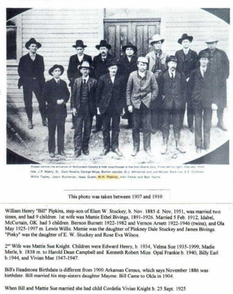 Historical reproduction of McCurtain County grand jury photograph dated between 1907 and 1910