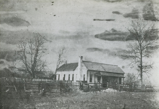 Historic archival image of the W. J. Whiteman home at Goodwater, Oklahoma